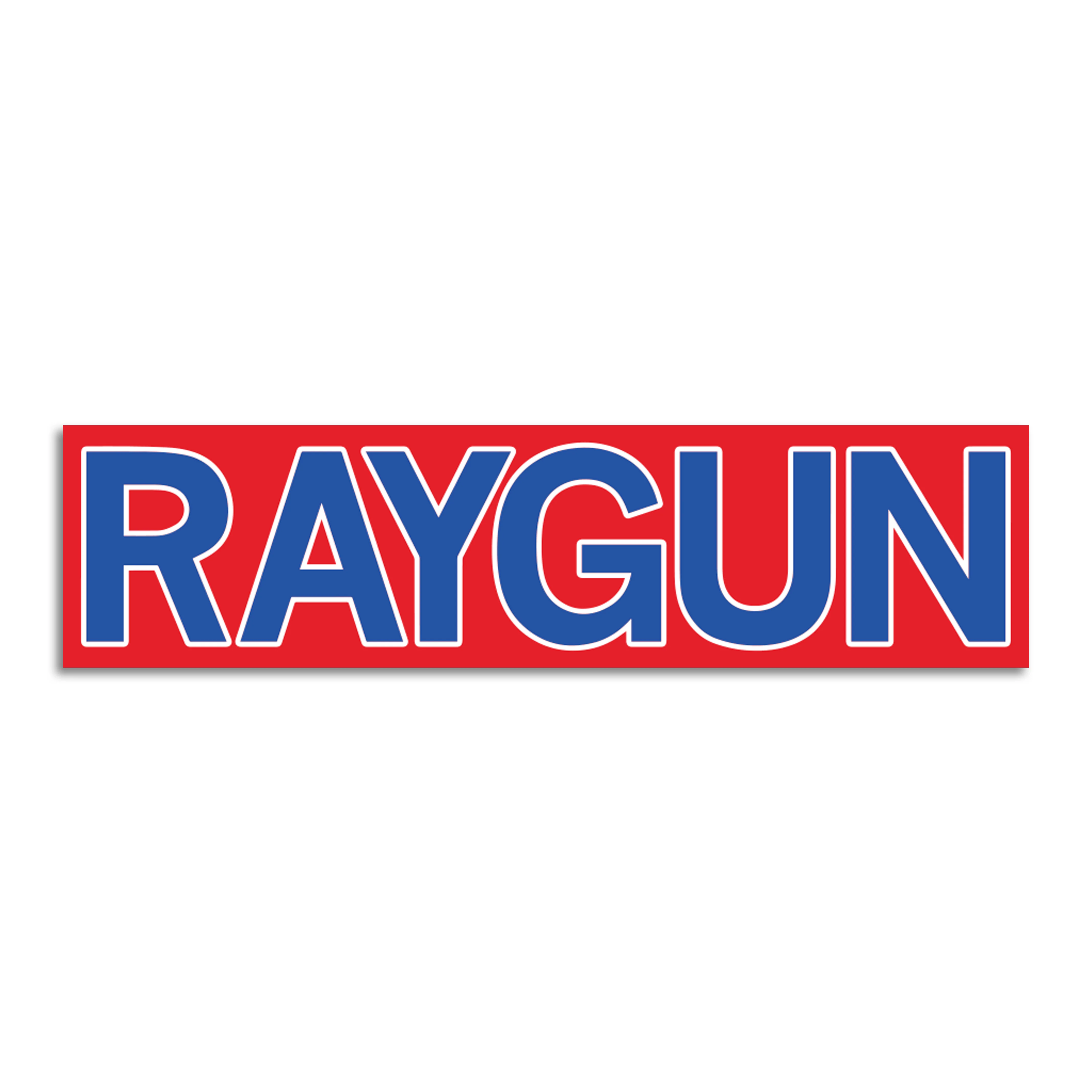 RAYGUN Block Text Logo Red & Blue Die-Cut Sticker