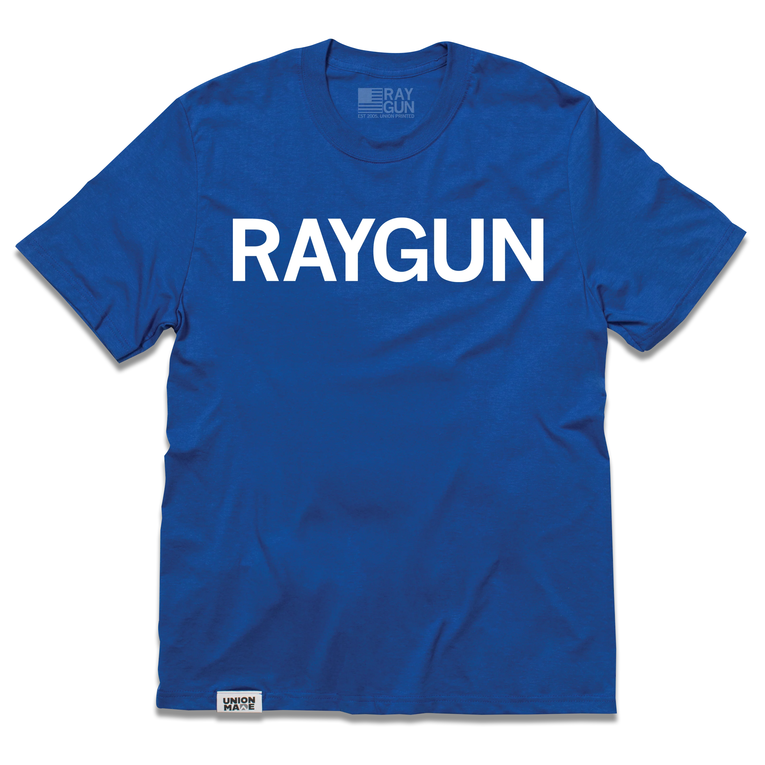 RAYGUN Block Text Logo Blue Union Made - Image 2