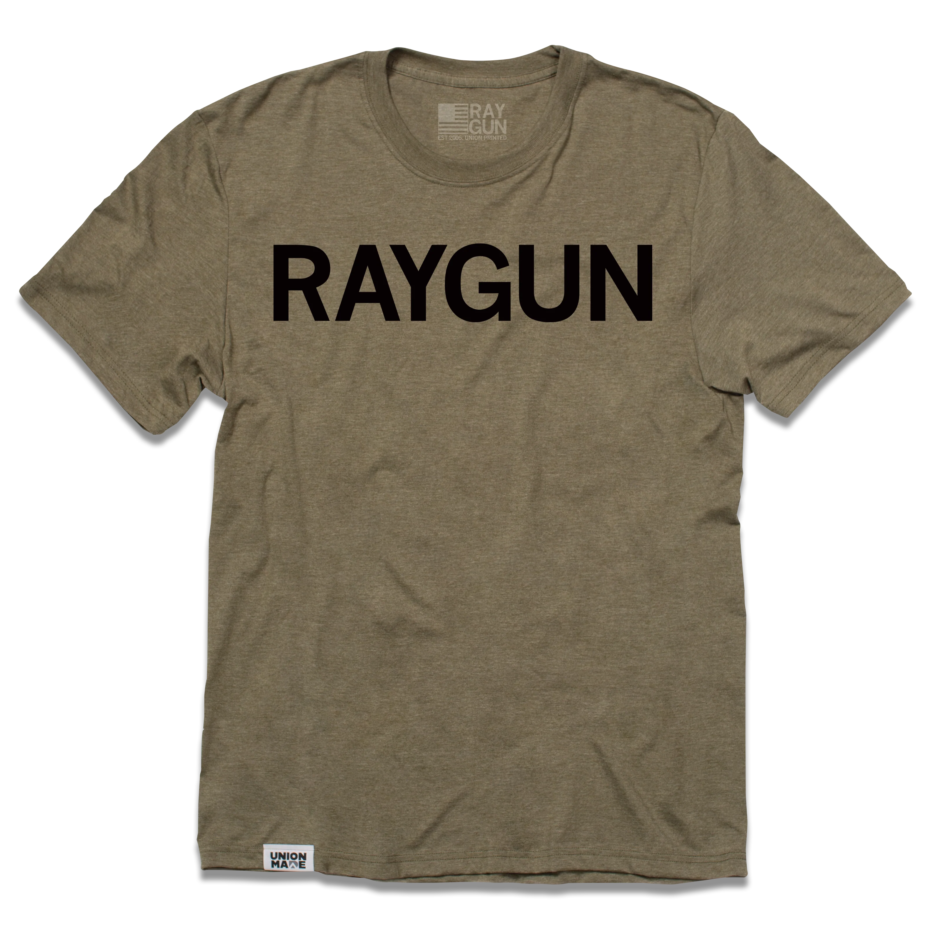 RAYGUN Block Text Logo Military Green Union Made - Image 2