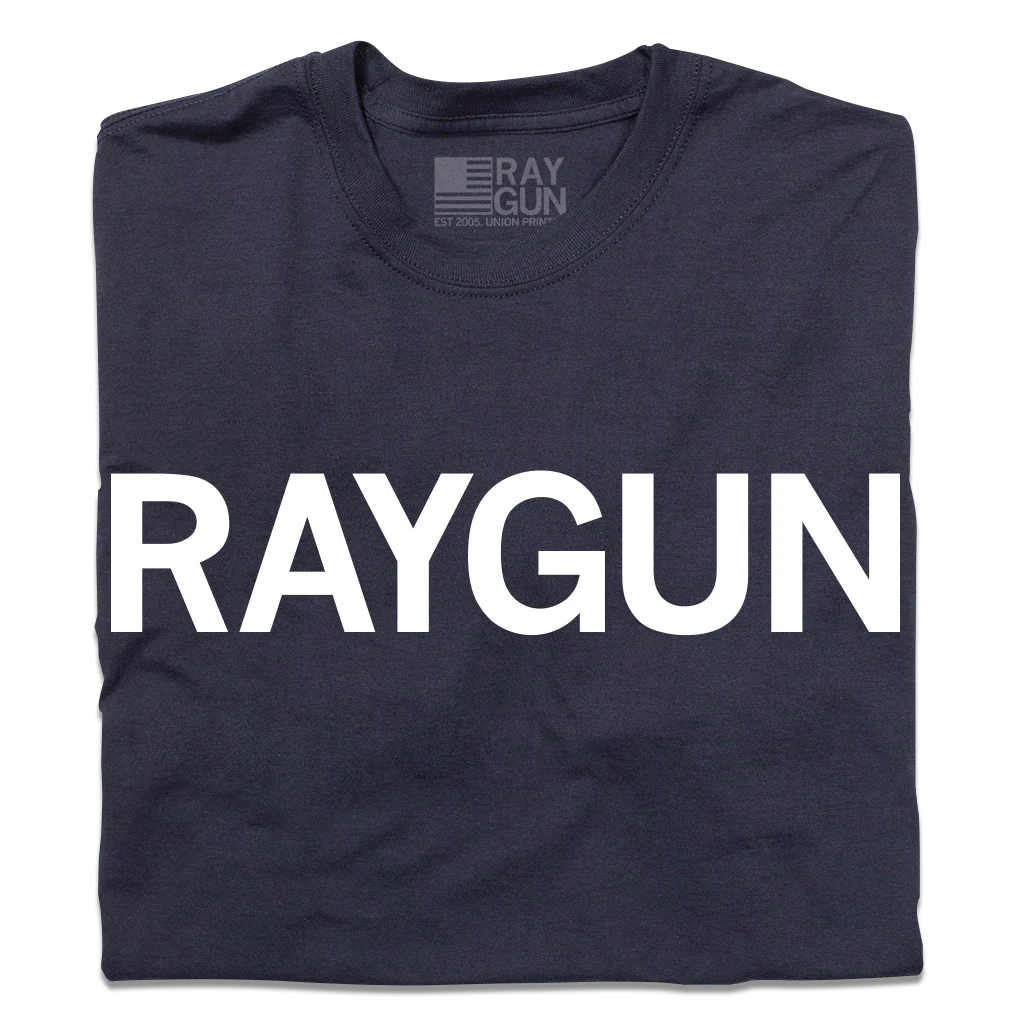 RAYGUN Block Text Logo Navy Union Made