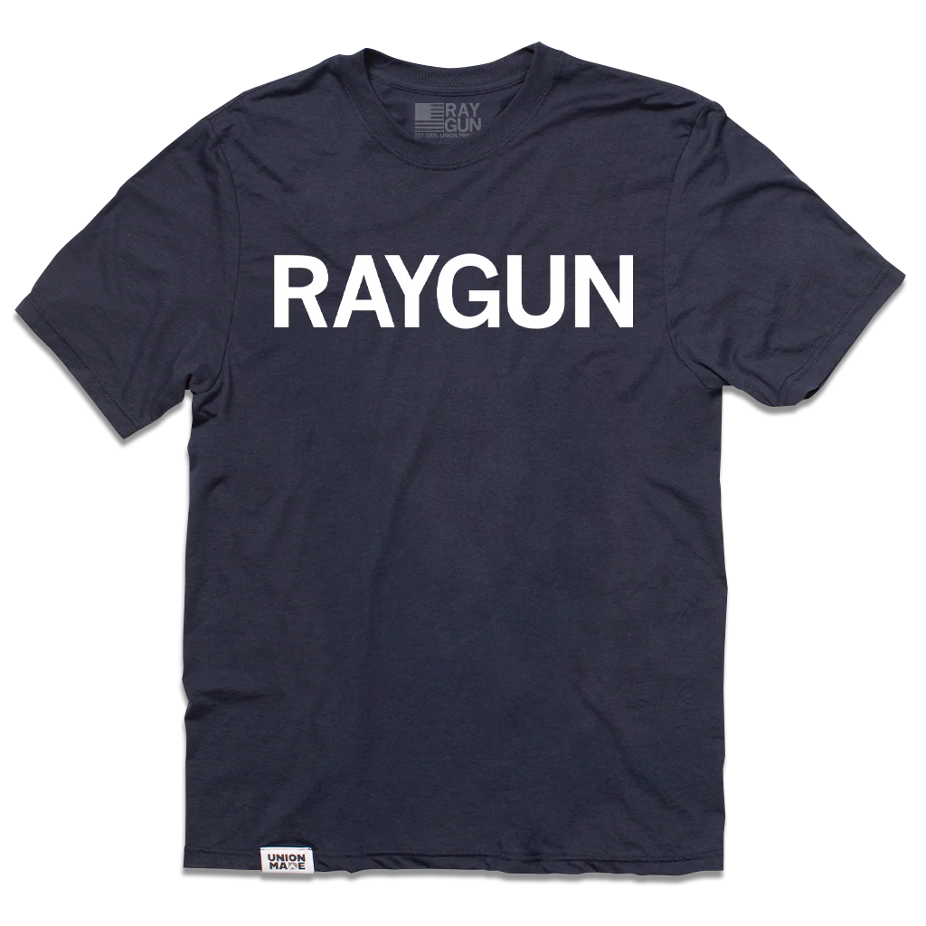 RAYGUN Block Text Logo Navy Union Made - Image 2