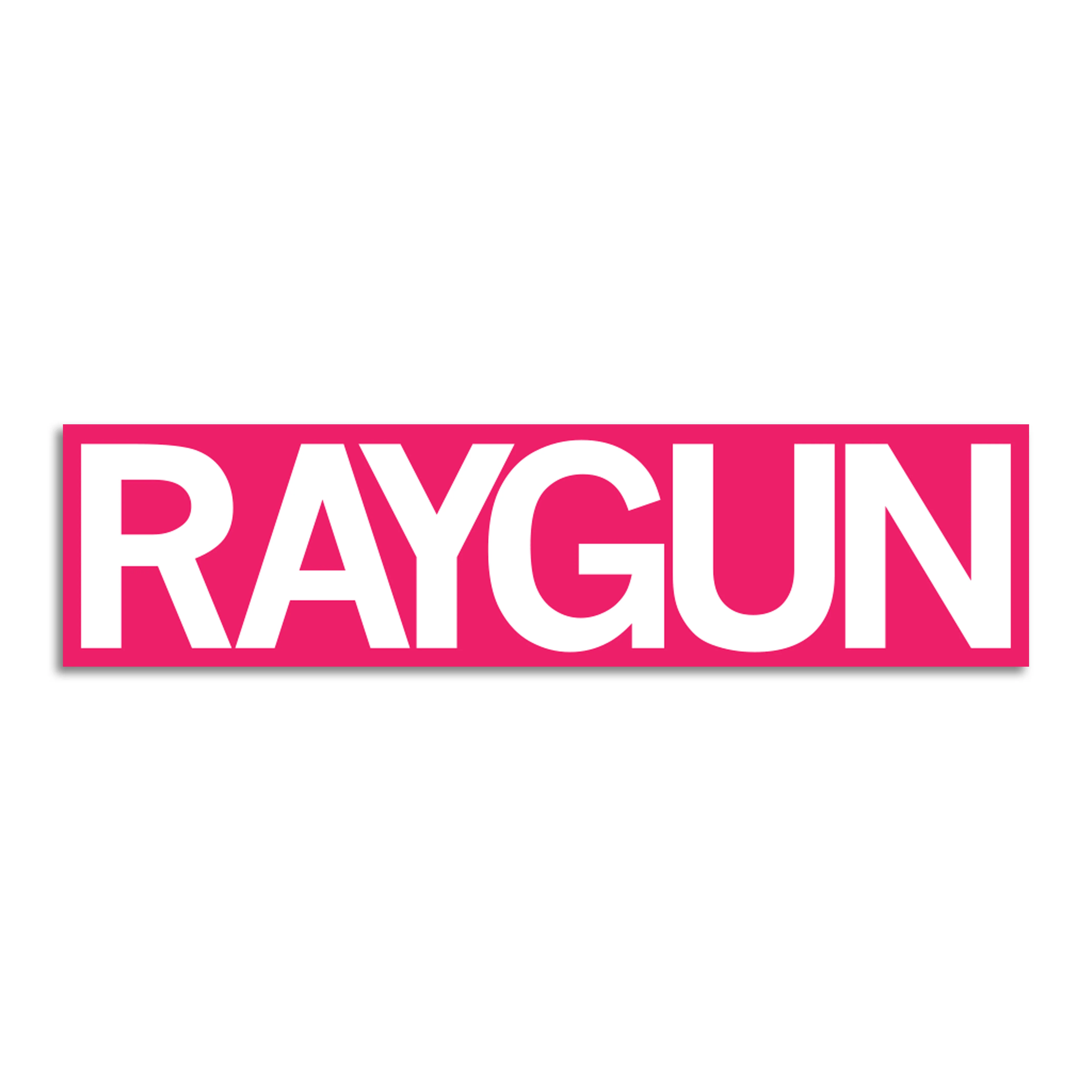 RAYGUN Block Text Logo Pink & White Die-Cut Sticker