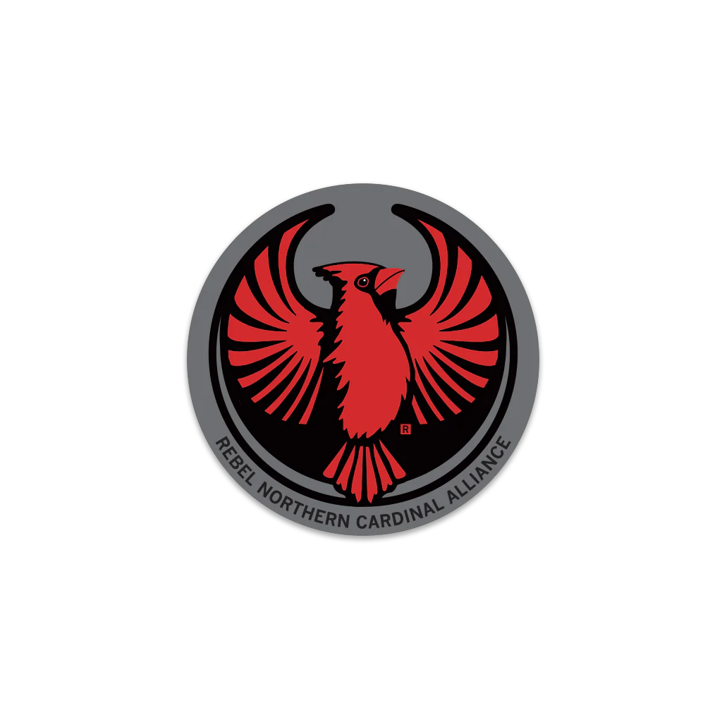 Rebel Northern Cardinal Alliance Circle Sticker