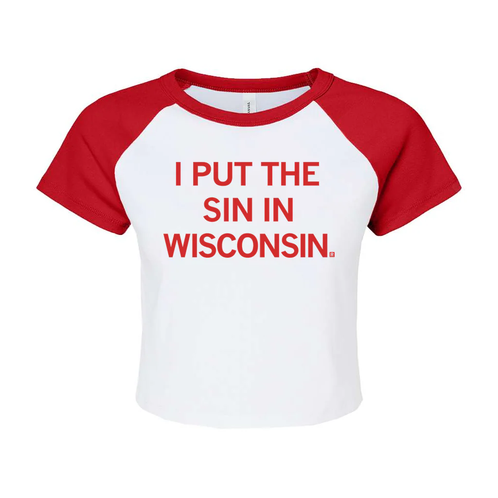 Sin In Wisconsin Text Baby Tee