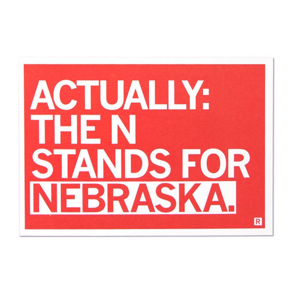 The N Stands For Nebraska Postcard