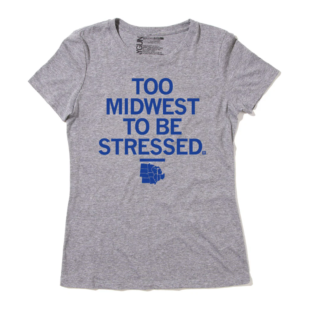 Too Midwest To Be Stressed Grey - Image 3