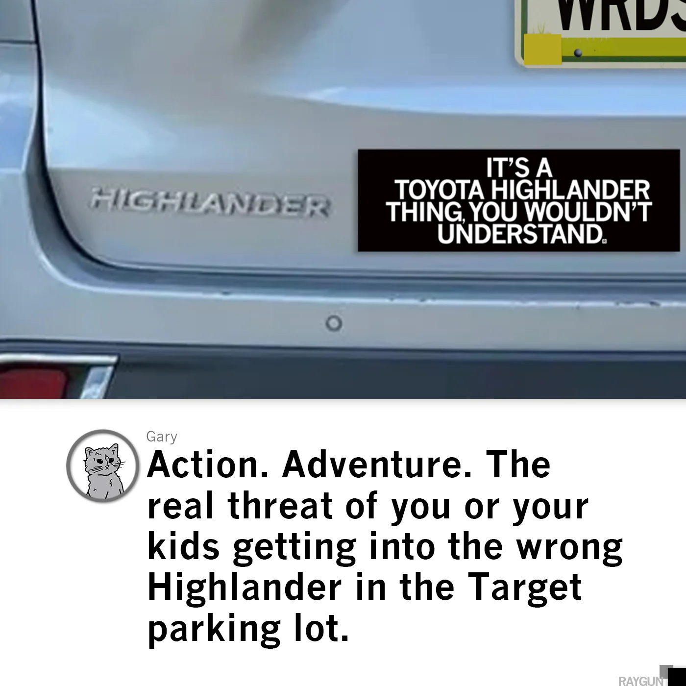 Toyota Highlander Thing Bumper Sticker - Image 2