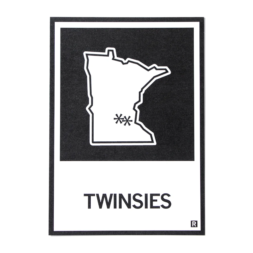 Twinsies, Minnesota Outline Postcard