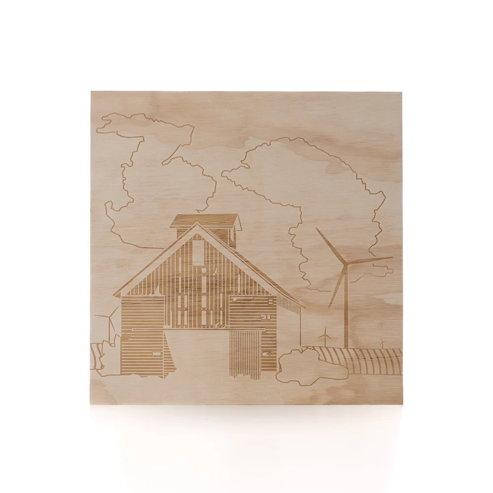 Wind Turbine Engraved Barn Wall Art