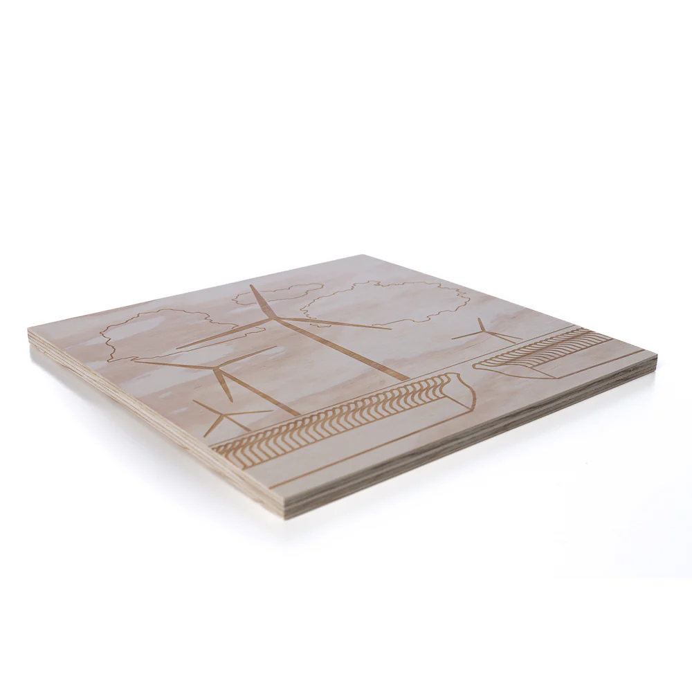 Wind Turbine Engraved Fields Wall Art - Image 2