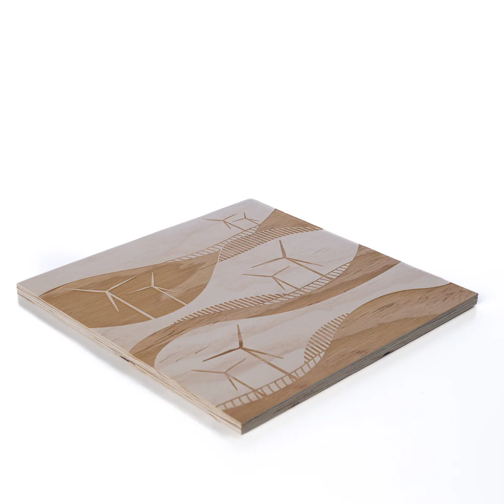 Wind Turbine Engraved Wavy Wall Art - Image 2