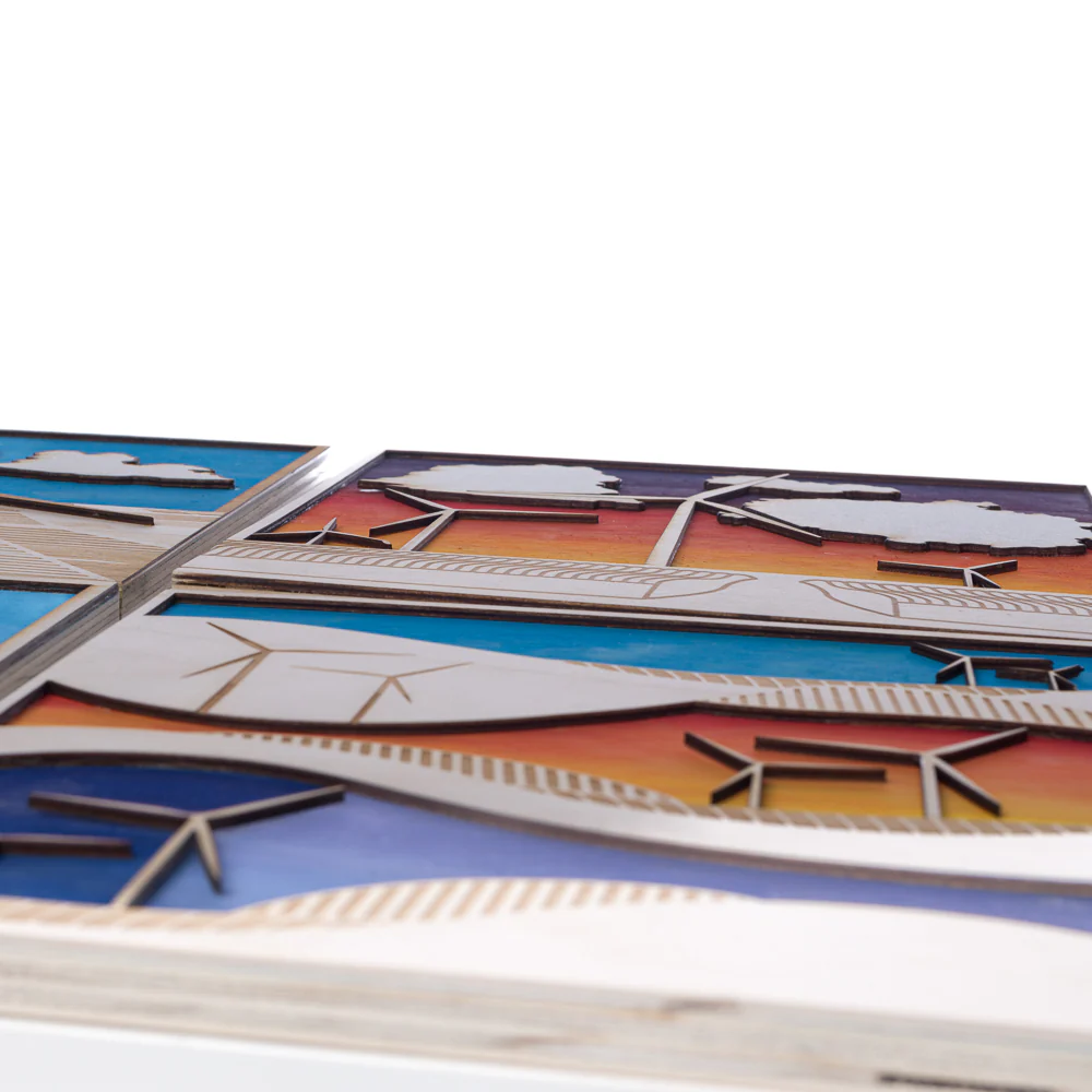 Wind Turbine Pop Piece Wavy Wall Art - Image 2