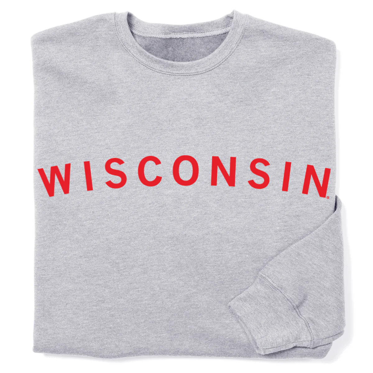 Wisconsin Curved Logo Crew Sweatshirt